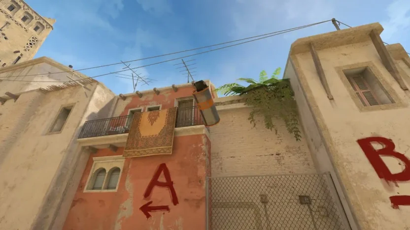 Mirage’da bir W jumpthrow smoke’unun lineup rehberi: crosshair noktası ve basılacak tuşlar