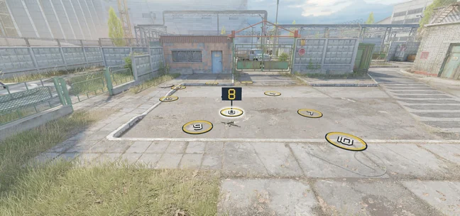 T spawn markers on the floor in Cache